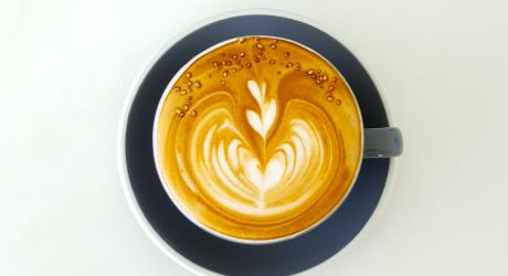Close up of a latte