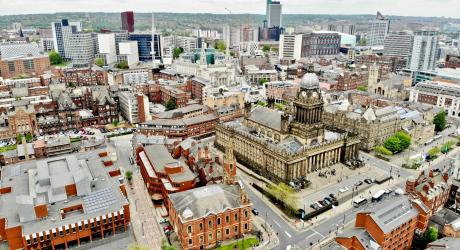 Birds eye view of Leeds town Hall