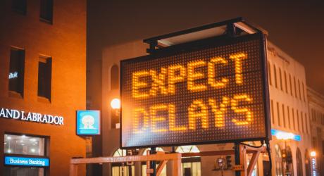 Expect delays road sign