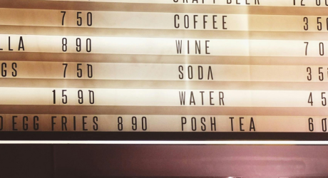 A bar menu