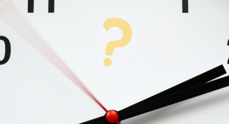 A clock with a question mark on it's face