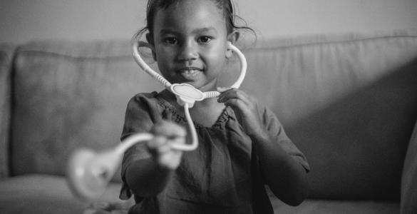 Child dressed as a doctor