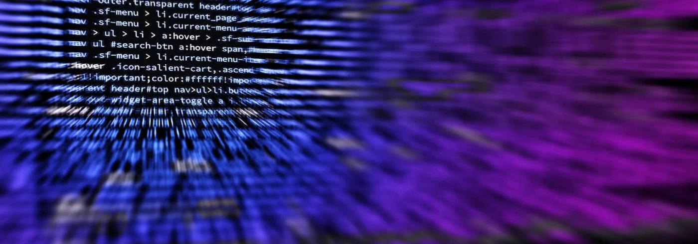 A blurred page of code