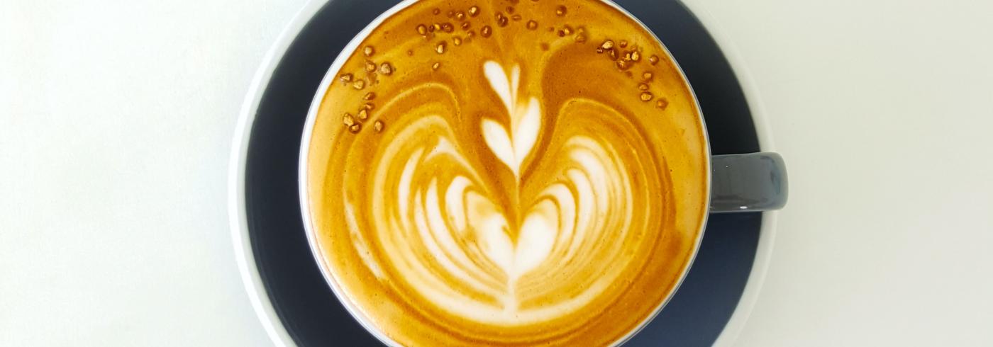 Close up of a latte
