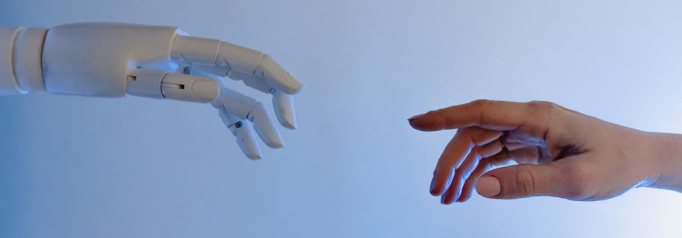 robot and human hands