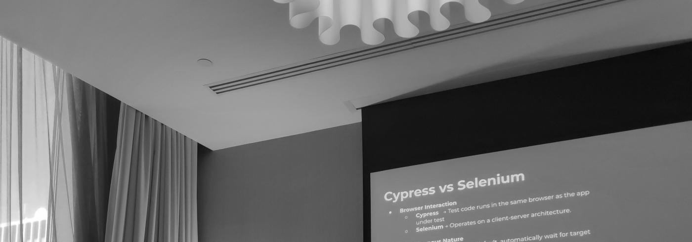 Cypress testing presentation at the Wikimedia Hackathon.