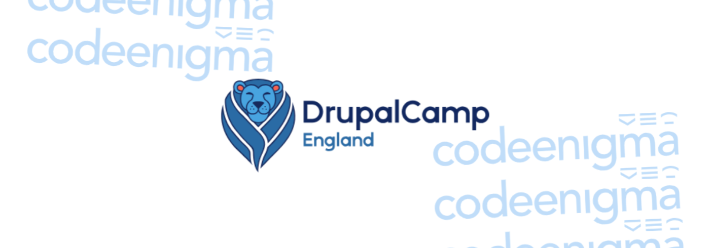 Drupal Camp England and Code Enigma logos together